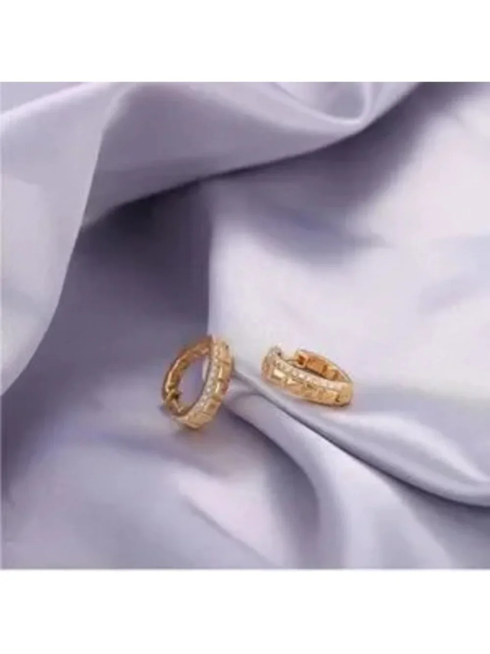 Gold 14k Gold Plated Heart CZ Hoop Earrings